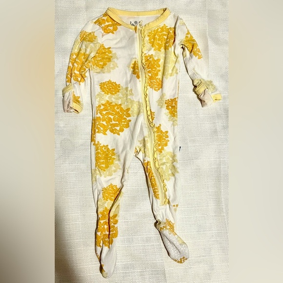 Kickee Pants Sunshine Baby Floral Bamboo Sleeper Size 3-6M - Picture 1 of 4